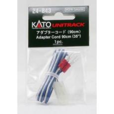 24-843 Adapterkabel blau-weiß 90cm für Übergang von Trafo auf Kato System - Kato