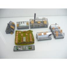 Garden Center 7-piece set with greenhouses and lots of details - N gauge