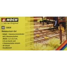 Noch H0 13626 Hemmschuh-Set mit Ständer - 1,3 x 0,3 cm, 2,6cm hoch