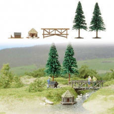 6010 H0 Motiv-Set: Am kleinen Teich Busch H0