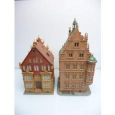 2-piece set with residential houses with corner house - Kibri (West Germany) models