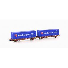 MFTrain 33376 Spur N 2er Set Containertragwagen Lgnss-z HZ-Cargo Epoche VI
