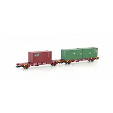 MFTrain N MF33373 set of 2 container wagons Lgnss SNCB/IFB, epoch five