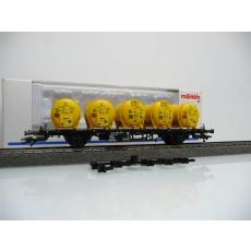 Märklin 48531 H0 Tragwagen mit 5 Container der DB Witco Chemie schwarz-gelb WIE NEU !!