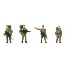 Faller 151753 H0 Miniaturfiguren Soldaten mit Gepäck 4 Stück