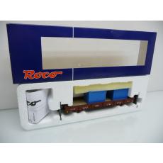 Roco 66611 H0 Niederbordwagen der DB AG 330 1 164-3 beladen mit 2 Containern