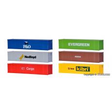 Kibri 10922 H0 40-Fuss-Container 6 Stück mehrfarbig