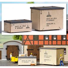 Busch 1841 H0 2 x Maschinenkisten West aus Holz