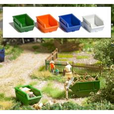 Busch 7752 H0 4 Absetzcontainer 1,5m³ mehrfarbig