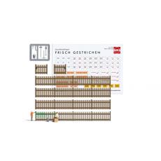 Busch 7984 H0 Zaun streichen mit Miniaturfiguren, Farbeimer, Malerwerkzeug und Zaun