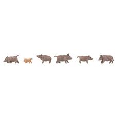 Faller 155909 N Wildschweine 6 Miniaturfiguren