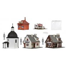 Vollmer 42413 H0 Winterliches Weihnachtsdorf mit LED Beleuchtung