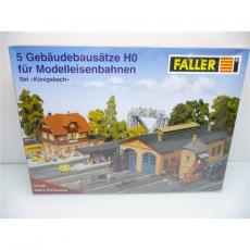 Faller H0 1:87 - 5 Gebäudebausätze für Modelleisenbahnen Set Königsbach
