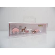 Faller 151920 H0 Kleinvieh Schweine Ziegen Gänse Hühner