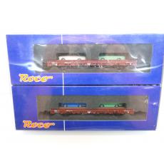 Roco 66033 H0 Rungenwagen-Set 2-teilig beladen mit 4 VW 1600  wie ladenneu !!