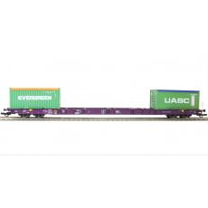 Igra Model 96010076 H0 Containerwagen 80 ft Sggnss-XL Railrelease Evergreen + UASC Open Top