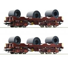 Roco 76338 H0 2-tlg. Set Coiltransportwagen der SNCB Ep. V-VI 276mm 2L= DC