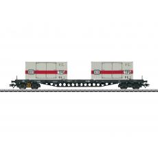 Märklin 47048 H0 Tragwagen mit 2 + 20 ft DB Containern Ep. IV