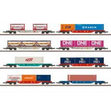 Märklin 82641 Z Display mit 8 !! Containertragwagen Sgns Ep. VI