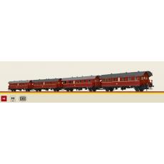 Brawa 46786 H0 4er Set Personenwagen Donnerbüchsen rot DB Epoche III - mit LED