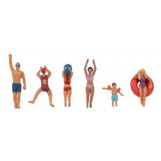Faller 151687 H0 Miniaturfiguren Beim Baden und Schwimmen 6 Figuren