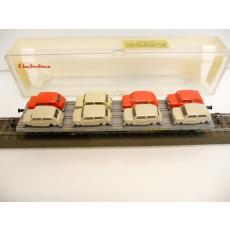 Electrotren 5121 H0 Autotransport - Wagen beladen mit 8 EKO Minicooper Modellen 70er Jahre  TOP in OVP