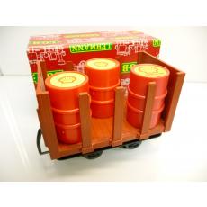 LGB 4045 G Rungenwagen braun 2-achsig mit 3 SHELL Fässern  in OVP