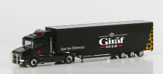 148573 Scania Hauber Jumbokoffer-Sattelzug Giraf-Beer Herpa H0