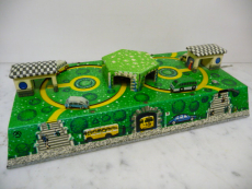 Blech Verkehrsspiel Achterbahn mit 6 Autos 50er Jahre