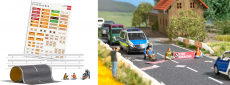 Busch 79800 H0 Action-Set Klimakleber mit Figuren, Straße, Leitplanken, etc.