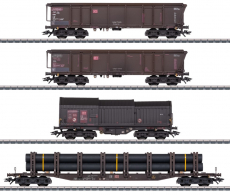 Märklin 46915 H0 Güterwagen-Set DB AG 4-teilig teilweise mit Beladung / gealtert