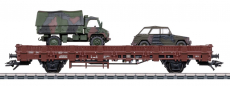 Märklin 46929 H0 Rungenwagen Kbs 443 der DB Epoche IV beladen mit Militärfahrzeugen