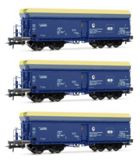 Rivarossi HR6589 H0 3-teiliges Set Selbstentladewagen Fals der PKP blau/gelb Ep. VI
