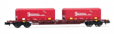 Arnold HN6654 Spur N 4-achs. Containerwagen Sgnss braun beladen mit 2 x 22 Container „Spedirail FS Epoche VI
