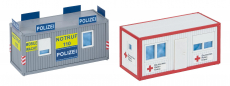 Faller H0 180338 Bürocontainer Polizei und DRK 70 x 28 x 33mm + 70 x 28 x 38mm