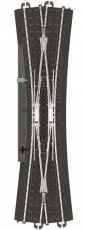 Märklin 24720 H0 Schlanke Doppelkreuzungsweiche C-Gleis 236,1mm / 12,1° mit eingebautem Elektroantrieb