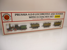 Bachmann H0 Prussia 4-2-0 Locomotive and Tender with 3 Coaches Set - 2L=