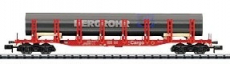 Minitrix 15265-17 N Rungenwagen mit Rohrbeladung BERGROHR rot der DB Epoche V TOP in OVP