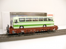 Märklin 46940 H0 Rungenwagen Kbs 443 beladen mit Mercedes Reisebus DB Ep. IV TOP in OVP
