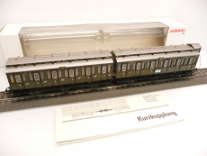 Märklin 4308 H0 Doppel-Abteilwagen C3 der DRG dunkelgrün Epoche II TOP in OVP