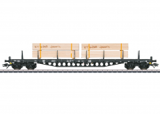 Märklin 47151 H0 Rungenwagen Rs 684 beladen mit Schnittholz / Echtholz