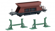 Faller 120323 H0 2 Spindelhebeböcke mit aufgebocktem Waggon NEU