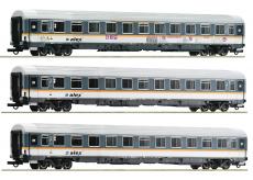 Roco 74018 H0 3-teiliges Set Eurofima-Wagen ALEX grau Epoche VI NEU