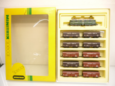 Minitrix 51107100 N Schweizer Zementzug mit Ae 6/6 und 10 Güterwagen TOP in OVP