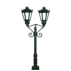 Viessmann 60731 H0 Parklaterne zweiflammig, schwarz, mit Kontaktstecksockel, 2 LEDs warmweiß