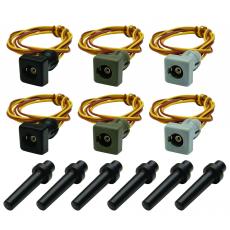 Viessmann 6806 H0 Kontaktstecksockelset 6 Stück in grau, grün, schwarz