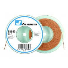 Kabel auf Abrollspule 25 m 0,14 mm² braun Viessmann 68653