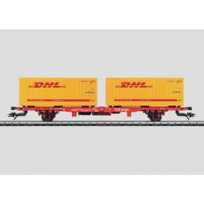 Märklin 47705 H0 Container Tragwagen mit 2 20 ft Containern DHL gelb DB Cargo
