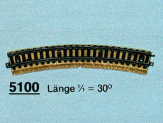 Märklin 5100 H0 Gebogenes Gleis R2 30 Grad 360mm Radius