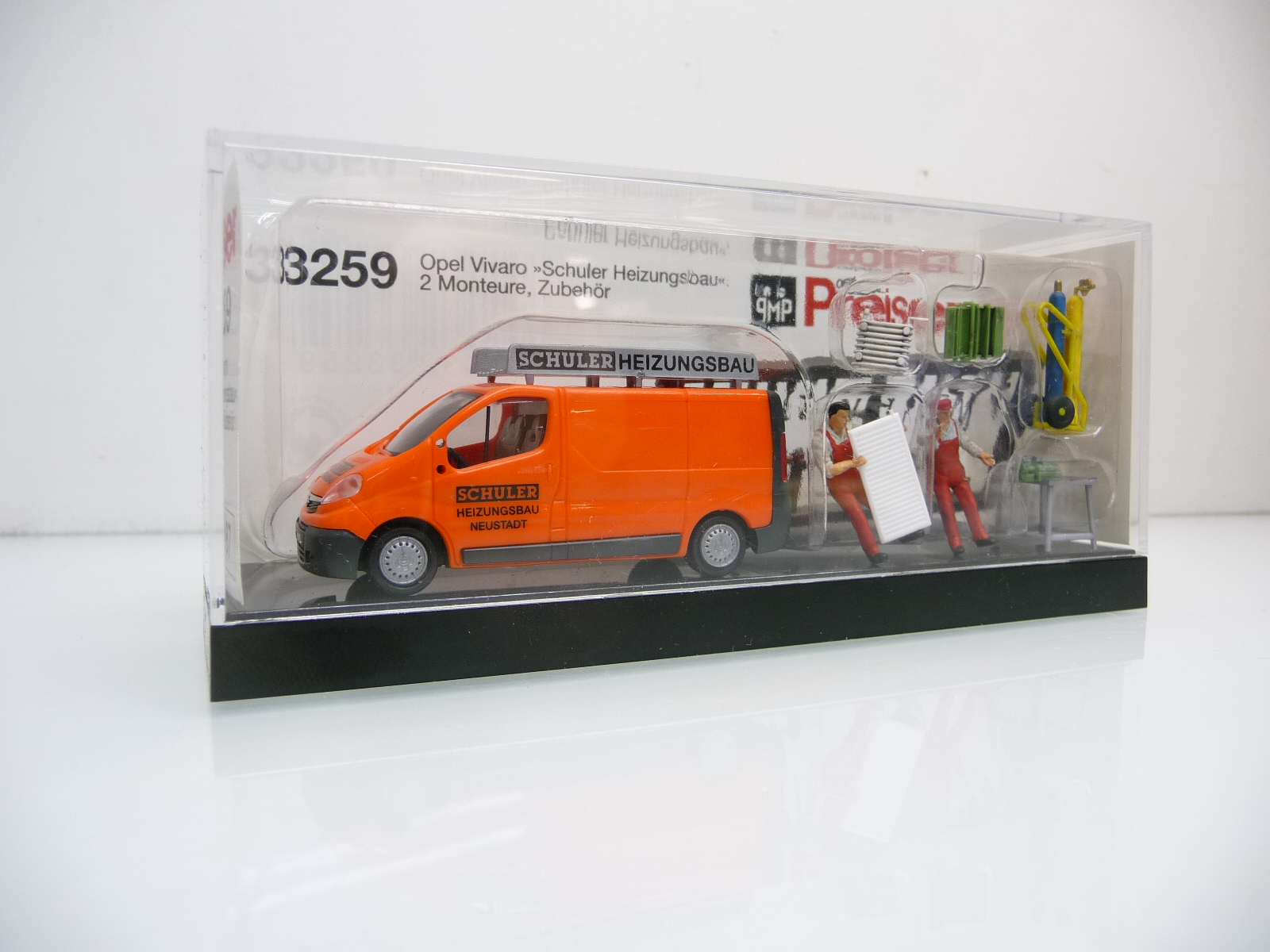 Preiser 33259 H0 Set Schuler Heizungsbau mit Opel Vivaro +